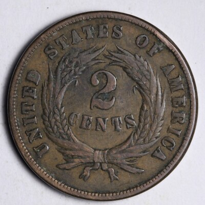 1865 Two Cent Piece VF/XF E137 ZCR | eBay