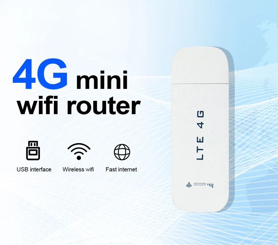 Nuevo Módem 4G LTE Desbloqueado Router Inalámbrico USB Dongle Banda Ancha Móvil WIFI Blanco Foto 2 de 4