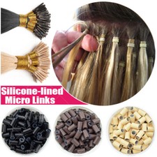 Silicone Lined Micro Rings Beads Link 500Pcs 5mm I-TIP Hair Extensions Bonded LC