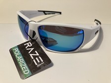 RAZE Eyewear Sunglasses Sonar Polarized White Blue Mirror Smoke 28444