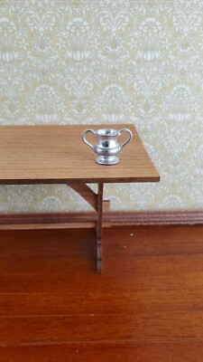 Dollhouse Miniature Loving Cup 2 Handled 1:12 Scale Cast Polished White Metal