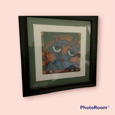 Loni Faye Bock "Wishful Thinking" s/n 29/260 Cat Wishing for the fish in a bowl