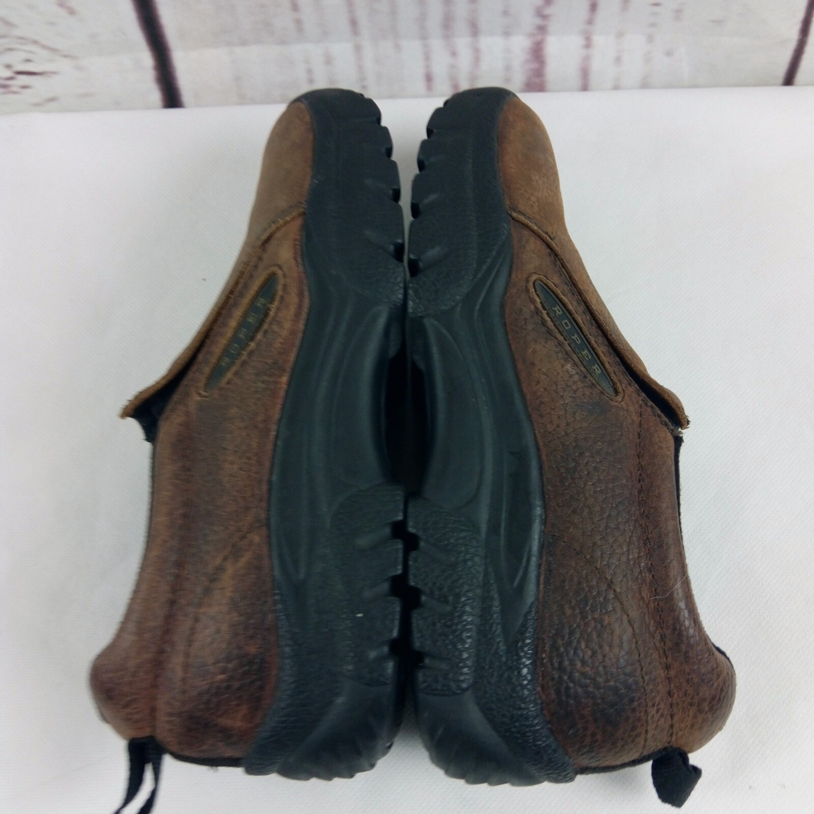 Roper Men's Performance Brown Leather Slip-On Sho… - image 12