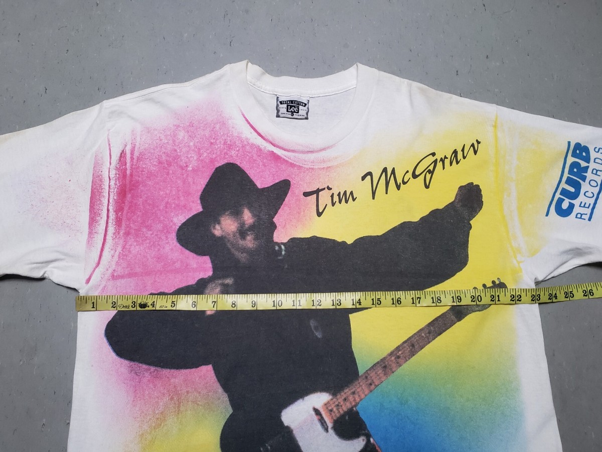 Vtg 90s TIM McGRAW Tshirt INDIAN OUTLAW All Over Print 1994