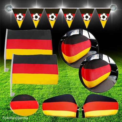 Murago Deutschland Fanset 14-teilig - Fahnenkette & Handfahnen Für Partys