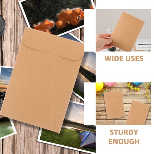 100 Pcs Kraft Paper CD Bag Dvd Disc Storage Pouch Holder Sleeves - Photo 6/12
