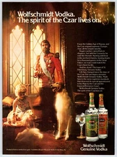 1980 CZAR WOLFSCHMIDT VODKA Vintage 8"X11" Magazine Ad 1980's M594