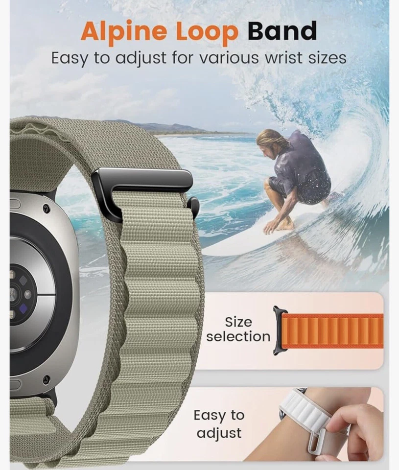 Correa/Correa Deportiva para Reloj Samsung Galaxy Ultra 47mm, Vaqueros Estilo Azul Claro Foto 2 de 4