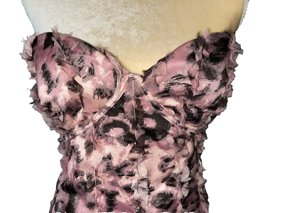 Asos Design Satin Mini Dress Pink Leopard Size US 14 | eBay