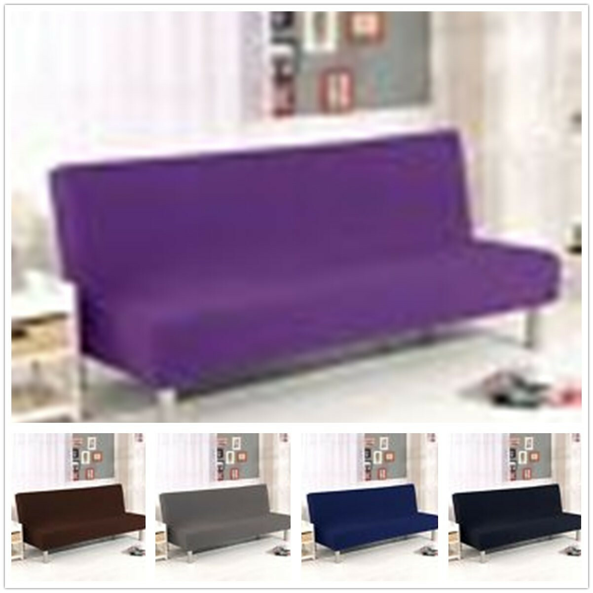 Schlafcouch-Bezüge Armloser Sofa-Bettbezug Aus Polarfleece-Stoff Solider All-Inclusive-Schonbezug Für Sofabetten Ohne Armlehnen main image 1