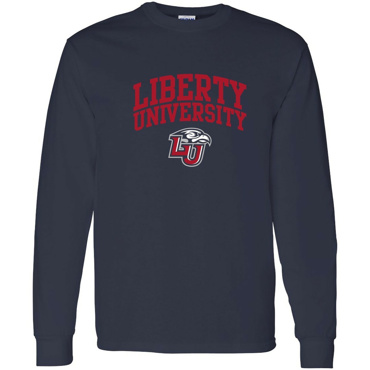Liberty University Flames Arch Logo Long Sleeve Shirt Navy