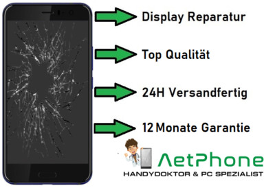 HTC U11 Display Reparatur / Glas Tausch 99HAMB057-00