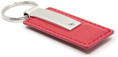 Toyota TRD Red Leather Key Fob Authentic Logo Key Chain Ring
