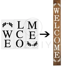 Welcome Stencil - Large Letter Stencil for Porch Sign -Reusable Home Décor & DIY