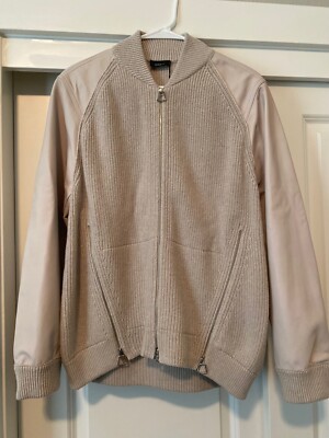 AKRIS 10 Cardigan Short Stand-Collar Zip-Front 100% Cashmere Chunky Orig. $3990