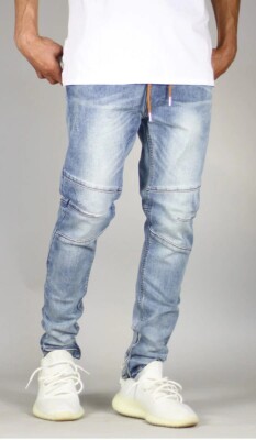 Hyper Denim Los Angeles MD Blue Gnu Zipper Jeans Size 32 Slim Tapered BNWT NEU