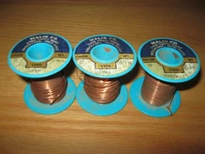 3 Malin CO. Vintage Copper Wire 18/22 gage 1/4 lb. spools/ 1 full, 2 - 3/4 full