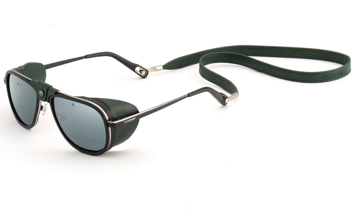 Vuarnet Sunglasses VL211200021123 GLACIER 2112 VL2112 Black/Green + Pure Grey SF