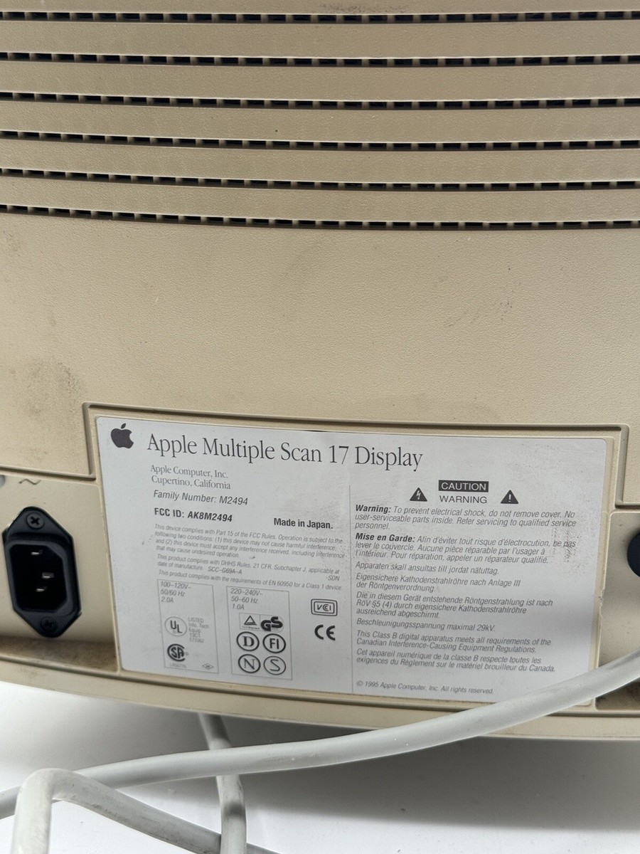 Apple Multiple SCAN 17 CRT M2494 TESTED | eBay Apple Multiple SCAN 17 CRT M2494 TESTED | eBay