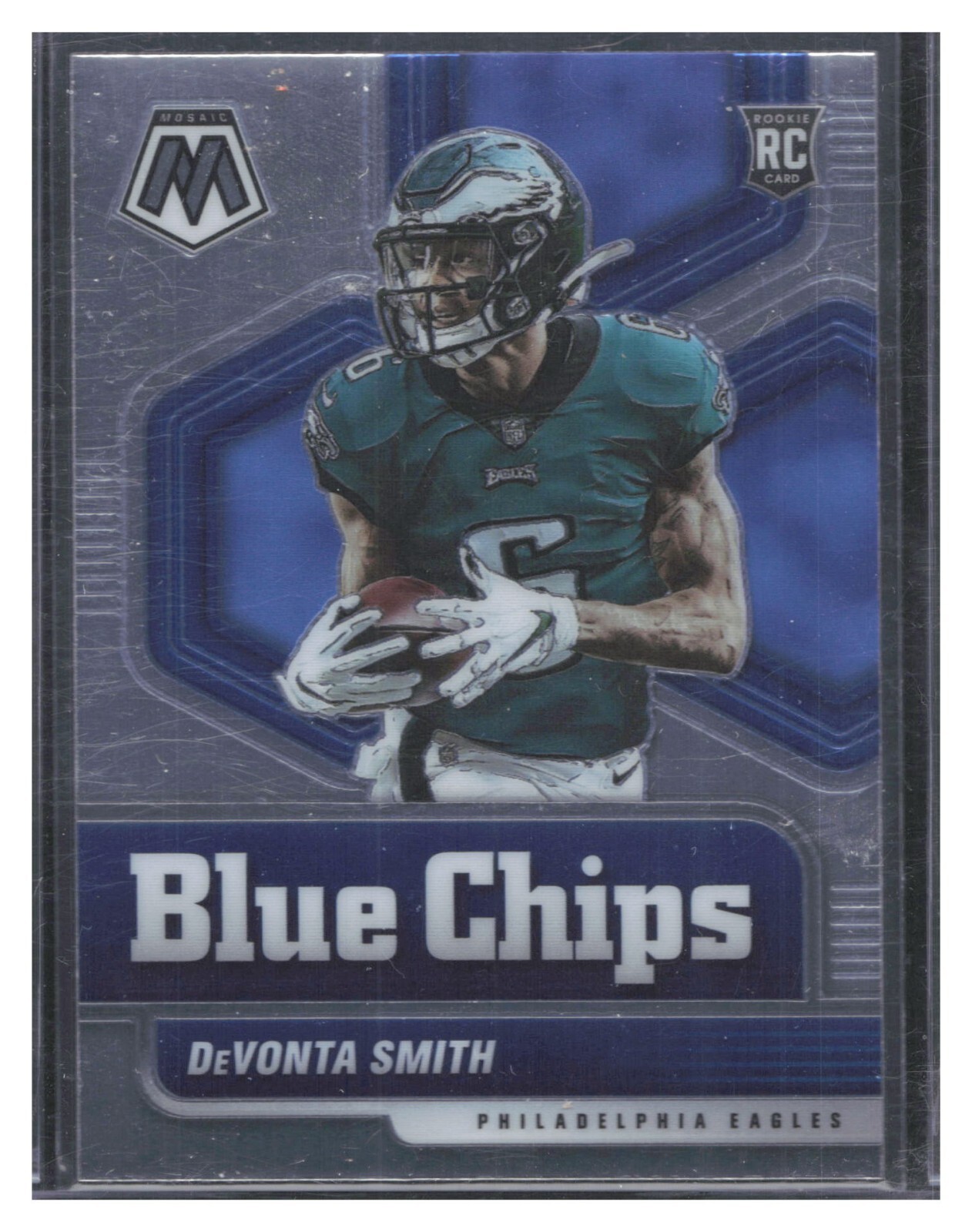 2021 Panini Mosaic Blue Chips # 6 DeVonta Smith RC Philadelphia Eagles NFL WR SP