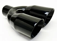 Exhaust Tip 2.50" Inlet Dual 4.00  X 12.00 Long WDDWRP40012-250-GBK- BLEMISHED