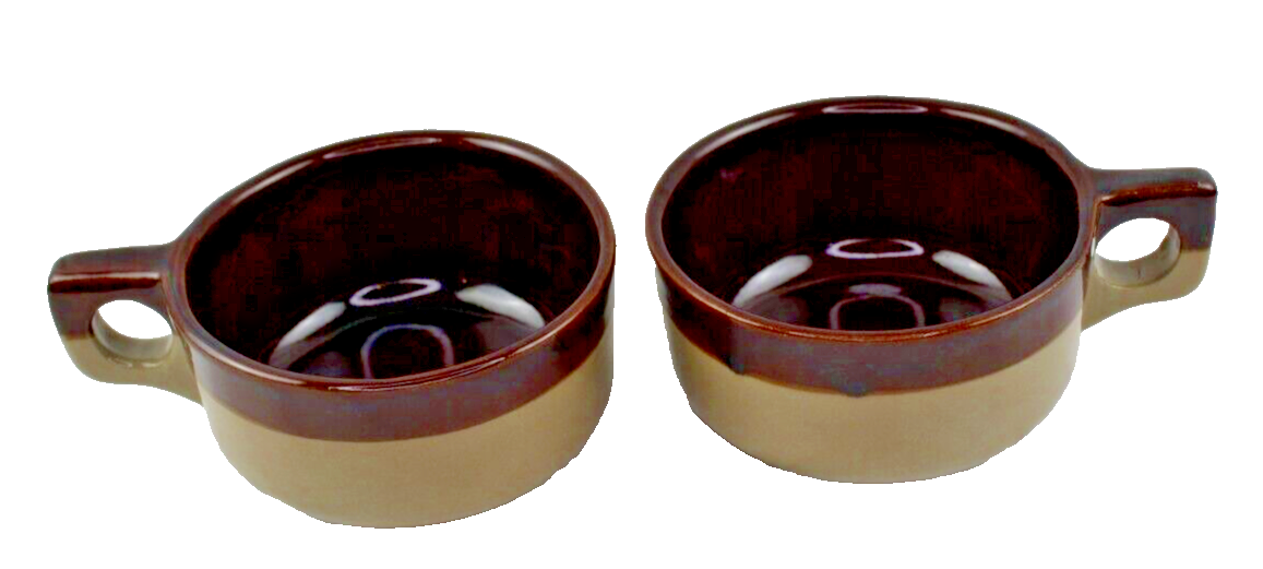 MOnmouth Pottery Souper Soup Mug Brown Stripe | eBay