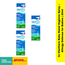 3x ClariCare Baby Nasal Hygiene Spray   Allergy Defense for Babies  20ml