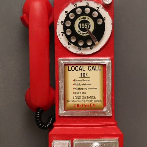 Wall-Mounted Telephone Model Booth Telephone Figurine Photography Props - Zdjęcie 6 z 11