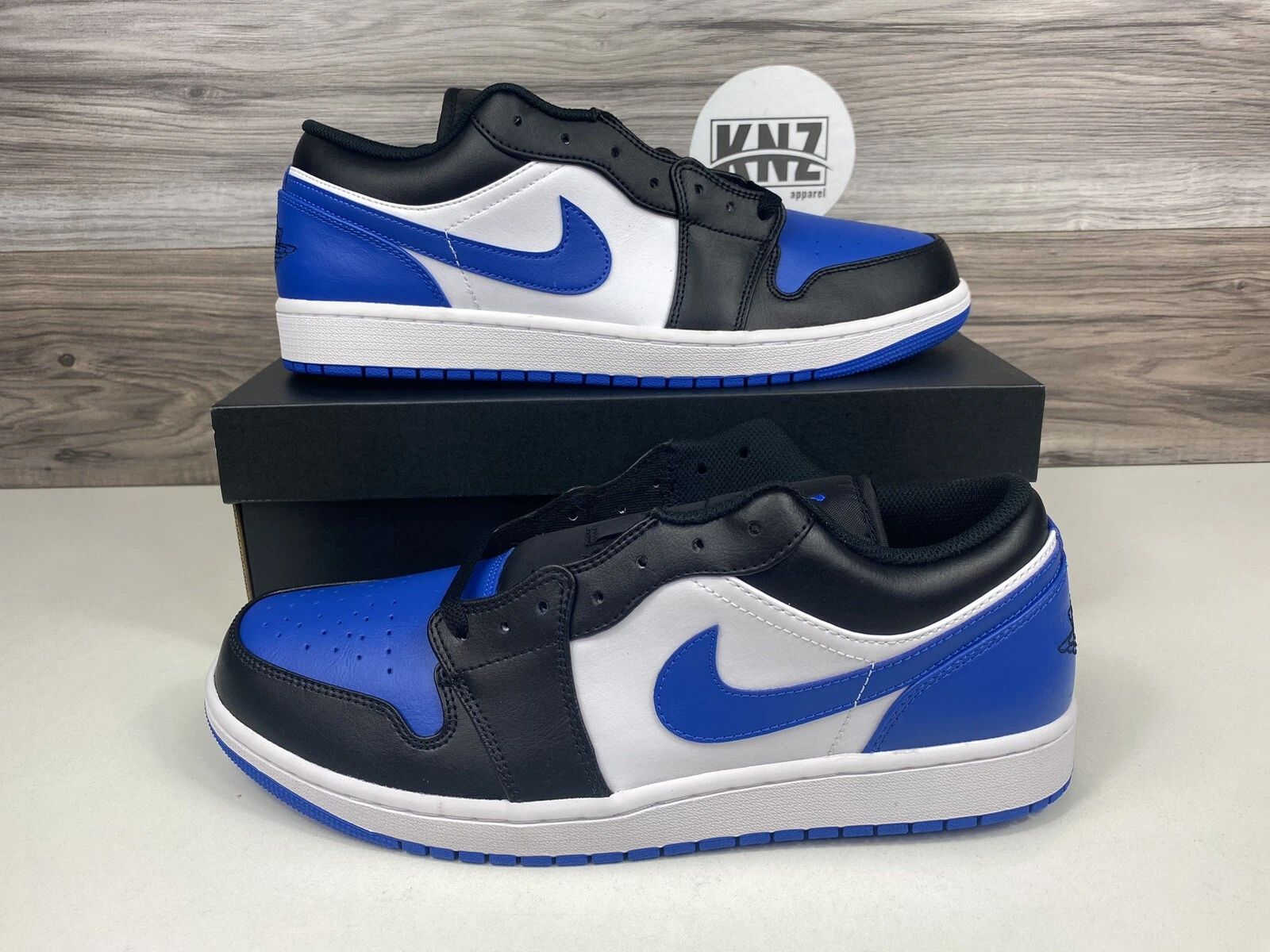 Nike Air Jordan 1 LOW White Royal Blue Black Sneakers 553558-140 Men's AJ1