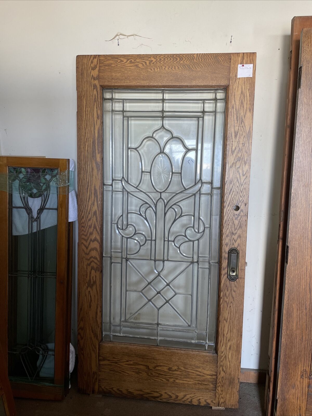 CR 15 Antique Leaded Beveled Glass entrance door refinished 38 7/8 x 79 3/8 x1.7