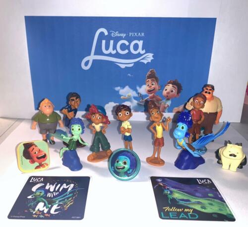 Disney Luca Figure Set of 10 with 2 Stickers and 2 rings Fun Characters  - Picture 1 of 9