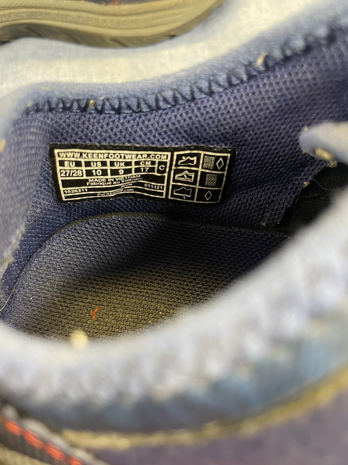 Scarpe sneakers KEEN bambino Speed Hound escursionismo blu topo mappa design taglia 10