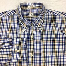 Peter Millar Dress Shirt Mens Large Multi-Color Check Long Sleeves