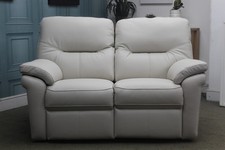 G PLAN SEATTLE ELECTRIC 2 SEATER SOFA IN CAMBRIDGE CHALK LEATHER. RRP £2536.
