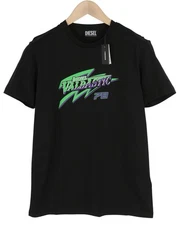 Diesel T-Diegos-B13 Men's S BLACK Jersey Stretch Crew Neck Short Sleeve