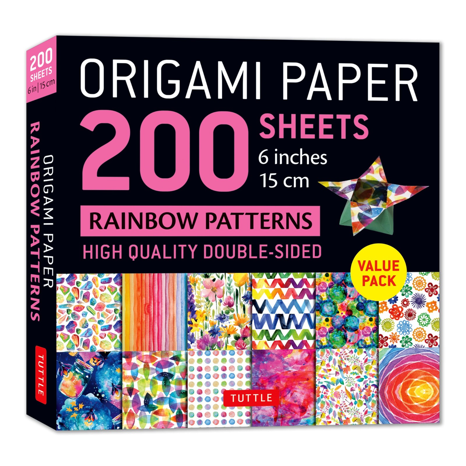 Origami Paper 200 sheets Rainbow Patterns 6"" (15 cm) (Notebook / blank book) - Image 3