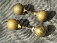 Pair Of Vintage Solid Brass Round Ball Shaped Door Handles