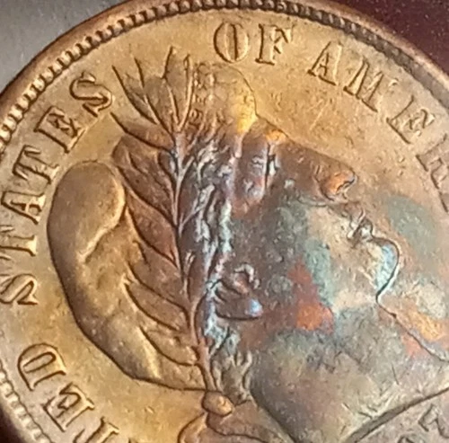 Awesome 1907-P Barber Dime Rainbow Toned BU Gem