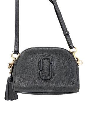 Marc Jacobs Shutter Dual Compartment Crossbody Leather Bag - Navy