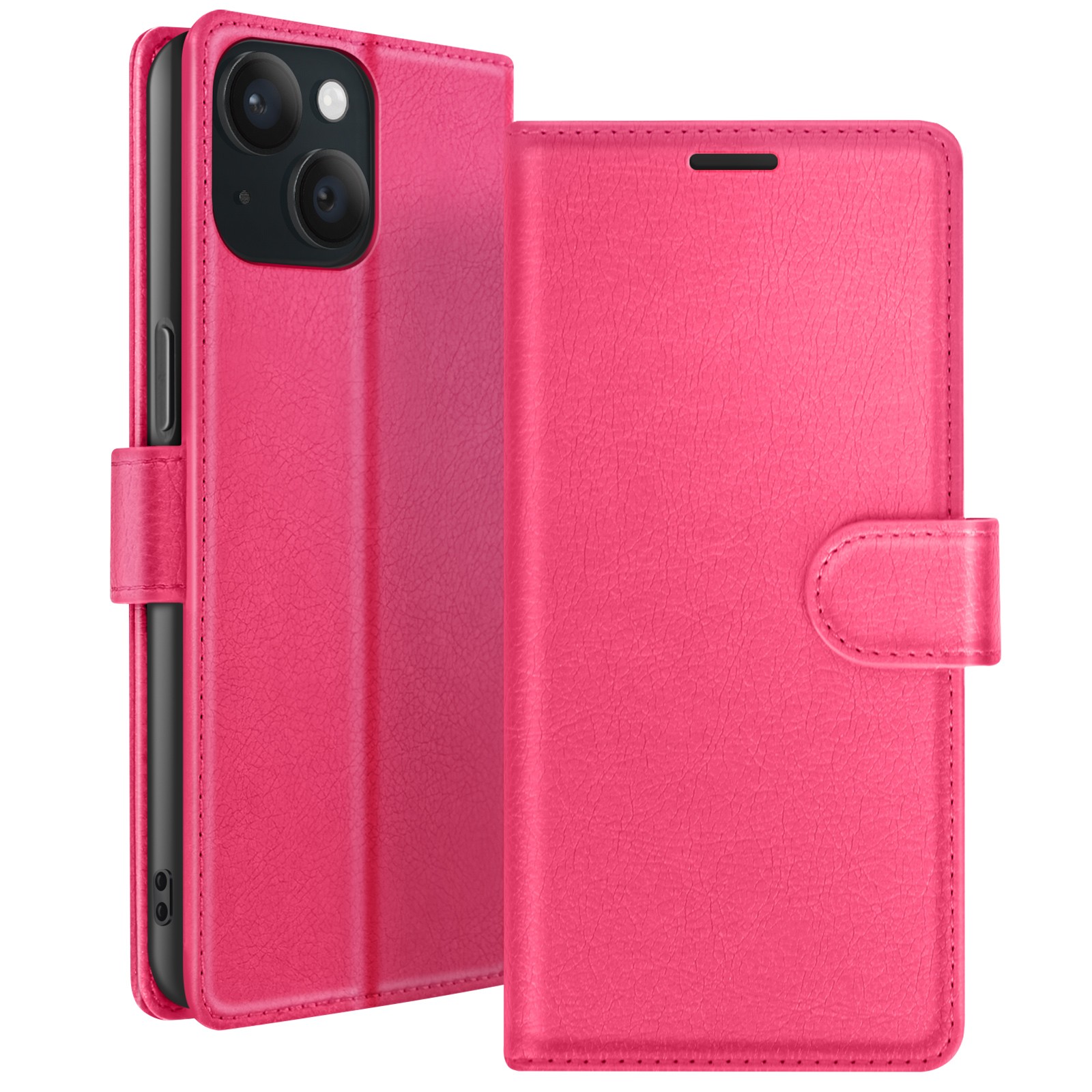 Étui pour iPhone 15 fuchsia idéal pour visionnage vidéo mains libres