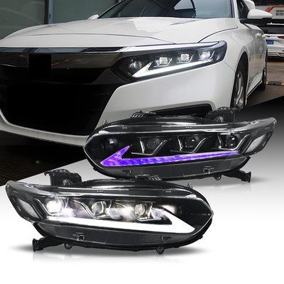 Pair Full LED Headlights 3Projectors For Honda Accord 2018-23 Startup&Sequential