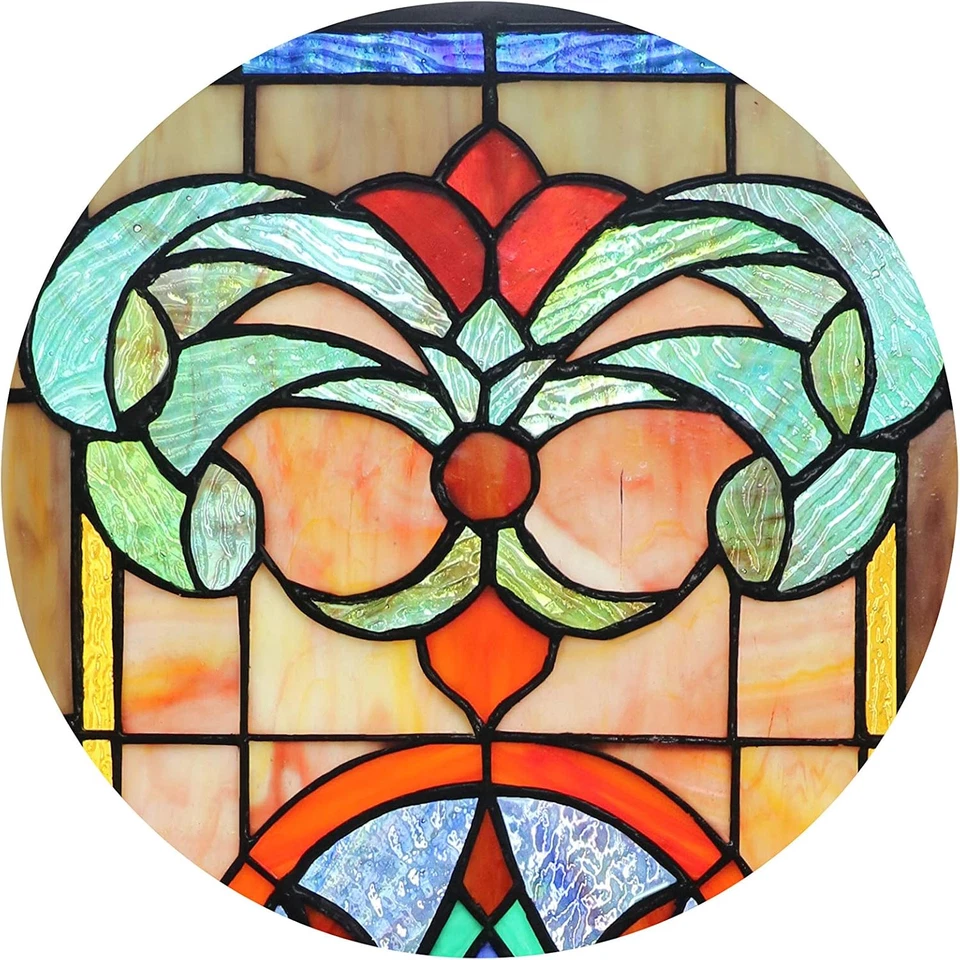 Extra Large Horizontal Transom Window Stained Glass Window Panels Hanging 26" Wi - Image 2 of 4