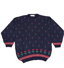 NWT Vintage 1980's St. Michael Floral Wool Jumper Knit Sweater Sz 20/50 Unisex