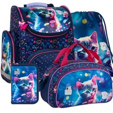 Katze Cat Schulranzen Tornister Ranzen Schulrucksack Rucksack Set m. Sporttasche