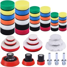 SIQUK 51 Pieces Car Foam Drill Polishing Pad Kit 1 inch 2 inch 3 inch Detail  