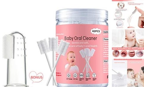 Baby Tongue Cleaner, Baby Toothbrush, 42Pcs Disposable Infant Toothbrush