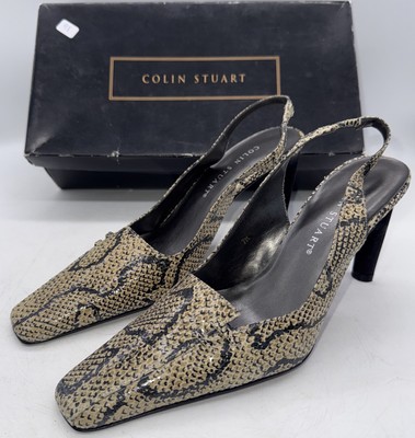 Colin Stuart Leather Ankle Strap Animal Print Square Toe Size 7 New