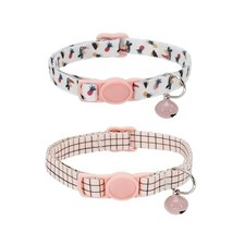 2 Pack Cat Collar Adjustable Breakaway with Detachable Bell - Pineapple White