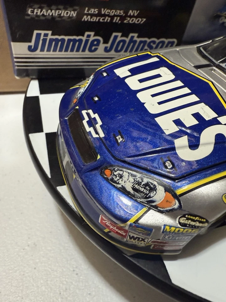 RARE* Jimmie Johnson #48 Lowe’s 2007 Las Vegas Raced Win 1/24 Nascar Diecast - Image 3 of 4