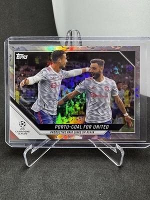 Topps UCC 2021/22 Cristiano Ronaldo & Bruno Fernandes Starball Foil - Manchester